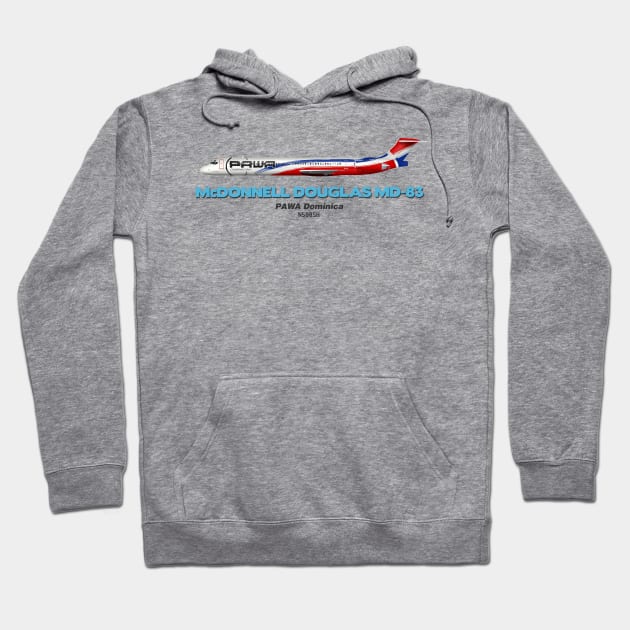 McDonnell Douglas MD-83 - PAWA Dominica Hoodie by TheArtofFlying